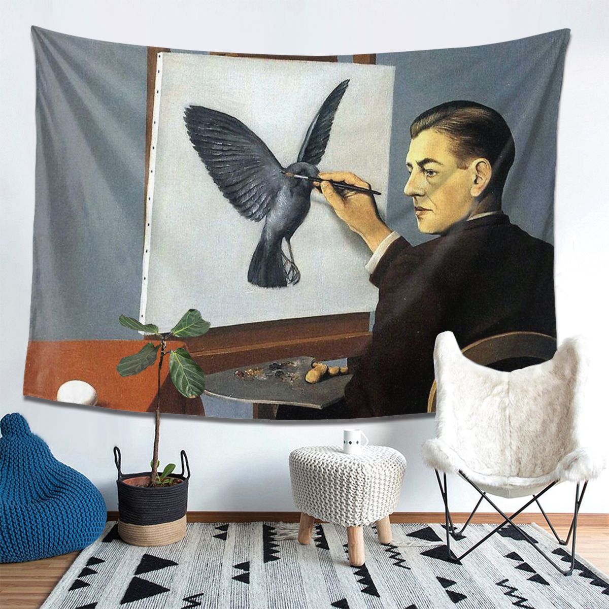 La chiaroveggenza Rene Magritte coperta da tappezzeria tenda da parete in poliestere decorazione per La casa