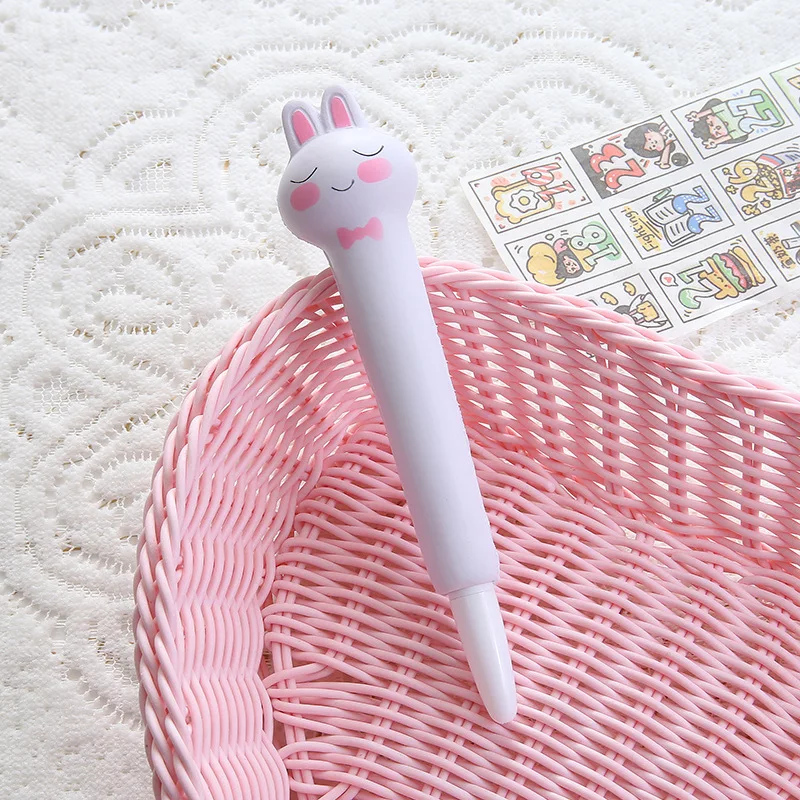 Stress Relieve Gel Pens Kawaii Rabbit Squishy Foam Signature Pens Cute Roller Pens for School Korean Stationery Office Supplies: Yellow