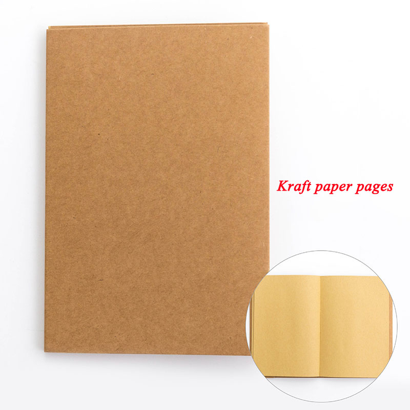 White/Kraft Paper Inner Page Notebook Art Students Sketch Book Office Memo Children Graffiti School Stationery: Yellow