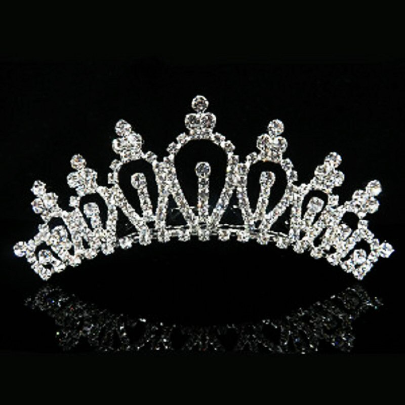 Wedding Nuziale di Cristallo Tiara Corone Principessa Queen Cuore Fasce Del Fiore Accessori Per Capelli Da Sposa per la Sposa monili Dei Capelli: H96JM