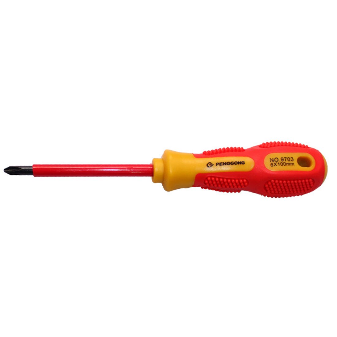 1 stuks geïsoleerde schroevendraaier met spanningsbestendigheid, 1000v precisie magnetische sleufschroevendraaiers voor elektriciens, handgereedschapset
