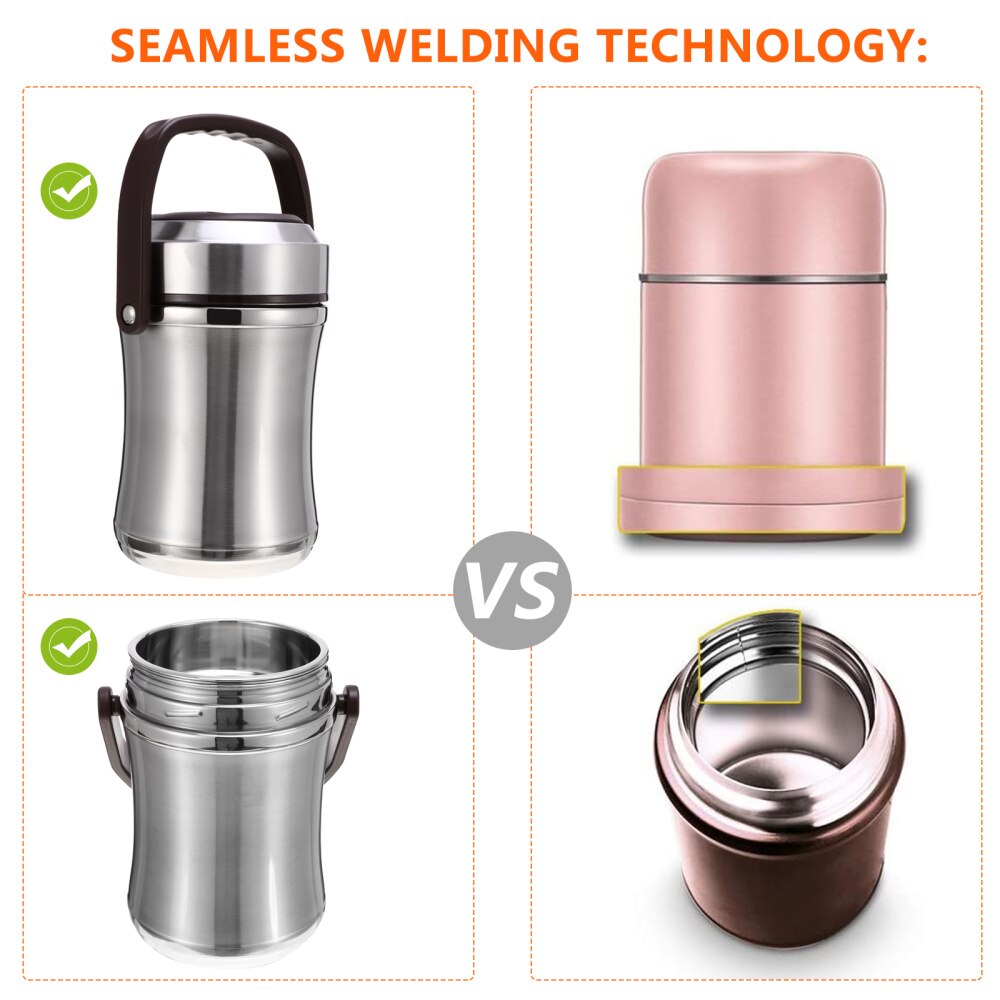 1Pc 1910ml Portable Large Capacity Insulation Food Storage Container