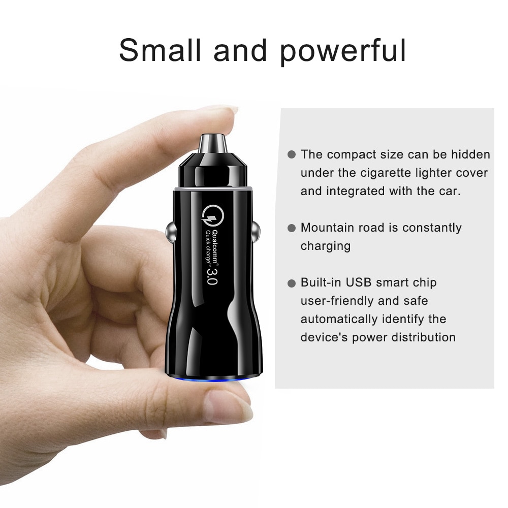 Olaf Quick Charge 3.0 Usb Car Charger 3.1A Metalen Auto-Oplader Mobiele Telefoon Auto Usb Lader Auto Charge 2 poort Voor Samsung Huawei