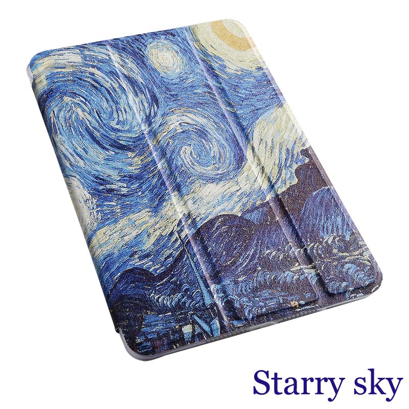 Nettbrett flip-deksel for huawei mediapad  t5 10.1 " maleri smart wake sleep fundas stativ cover capa kort for ags 2-w09/w19/l03/l09: Stjernehimmel