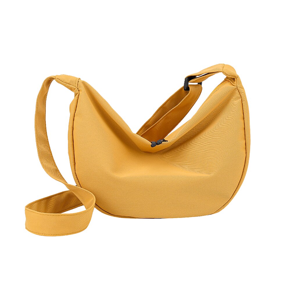 Eenvoudige, veelzijdige tas voor dames, schoudertas van canvas met grote capaciteit, hobo-crossbodytas voor dames: Geel