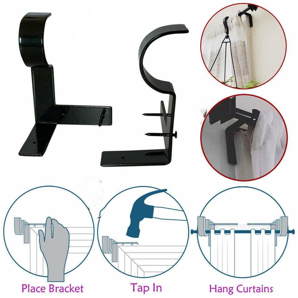 Soporte para barra de cortina, accesorios para ventana, estructura de Metal, soporte colgante, gancho para el hogar, bricolaje, decoración de ventana, 2 uds.