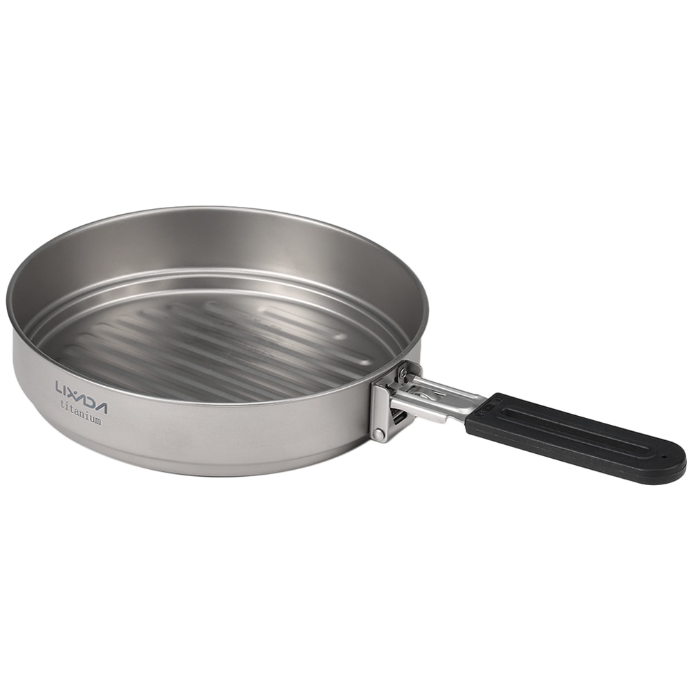 Lixada Titan Pfanne Ultraleicht Grill Pfanne mit Klapp Griff für Kochen Im Freien Camping Wandern Rucksack