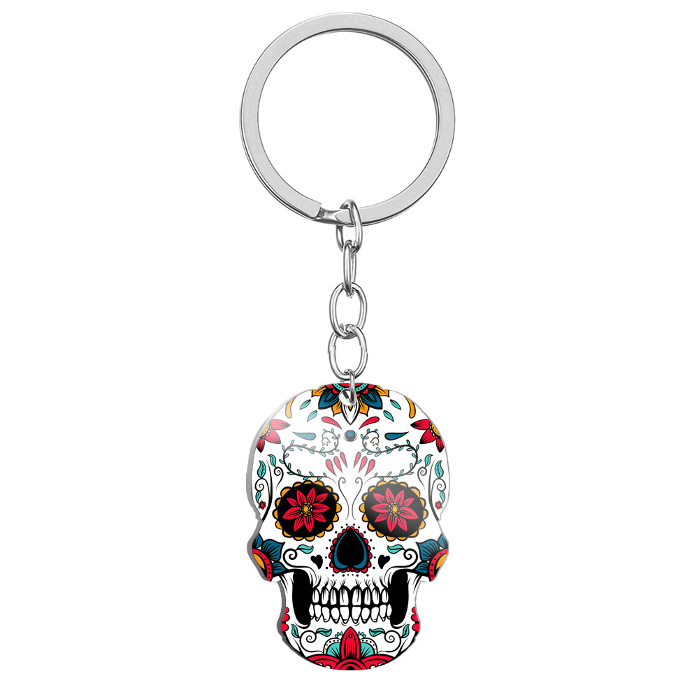 HNSP collar con colgante de calavera con impresión 3D de acero inoxidable para hombres y mujeres, joyería de Halloween, accesorio de: COLOR ORO ROSADO