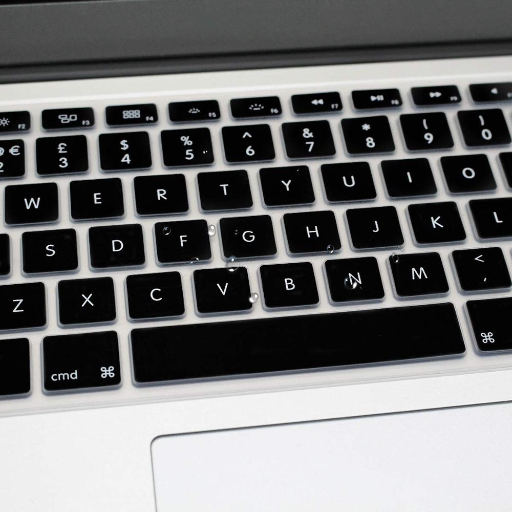 Eu layout engelsk tastatur cover silikone skin til macbook pro 13 " 15 " 17 " (med eller uden retina display) og macbook air 13 "