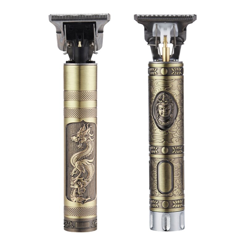 Barbeiro profissional máquina de cortar cabelo elétrico recarregável t-outliner acabamento máquina de corte aparador barba barbeador sem fio com fio: A6