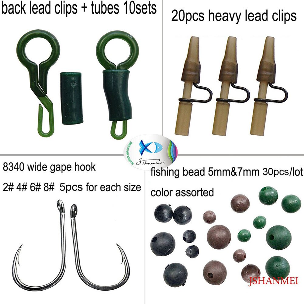 160Pcs/Box Carp Fishing Tackle Kit Anti-Tangle Sleeve Line Aligner Bait Screw Stoper Hook Sinker Carp Fishing Accessories