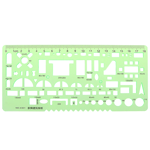 9 olika linjaler gröna plastcirklar geometrisk mall linjal stencil mätverktyg studenter: 4301
