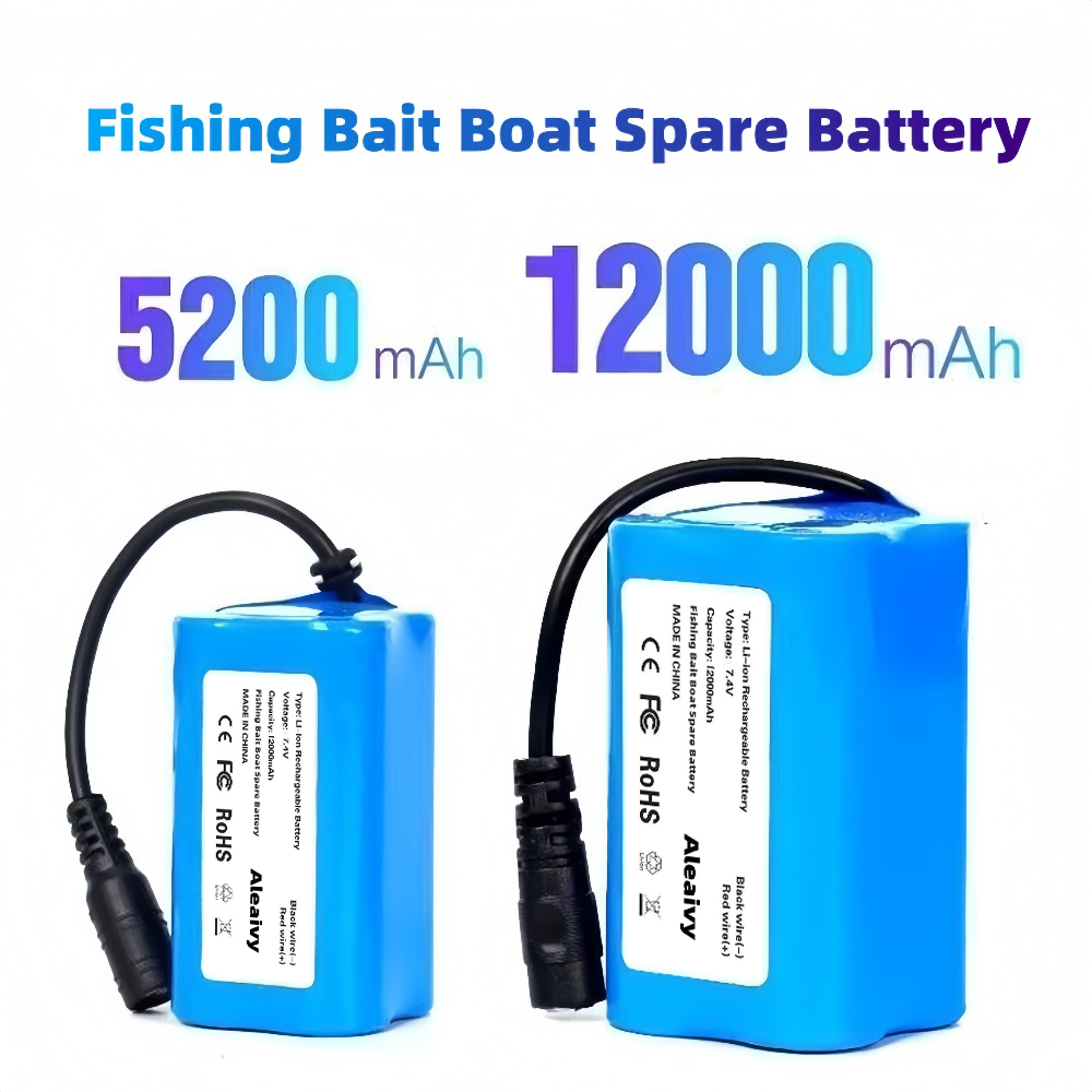 7.4V 12000mAh 5200mAh Li-ion Rechargeable For T188 T888 -5 V007 C18 H18 So on Remote Control RC Fishing Bait Boat Battery