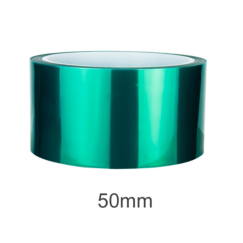 10/12/25/50mm Polyimide Tape For Kapton Tape BGA High Temperature Heat Resistant Tape Green Adhesive Tape for 3D Printing