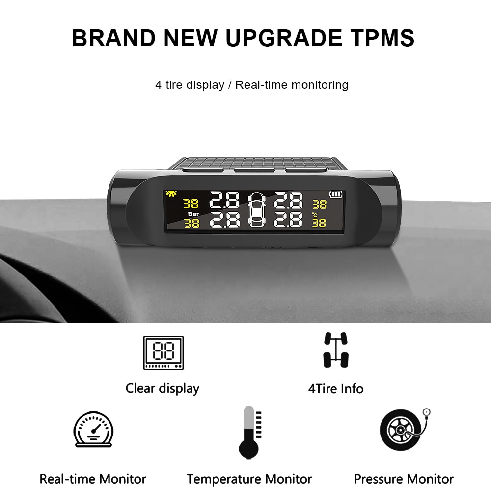 Wireless TPMS Car Tire Pressure Sensor Monitoring System Tyre Diagnose Kit Digital Electronics Auto Accessories Universal