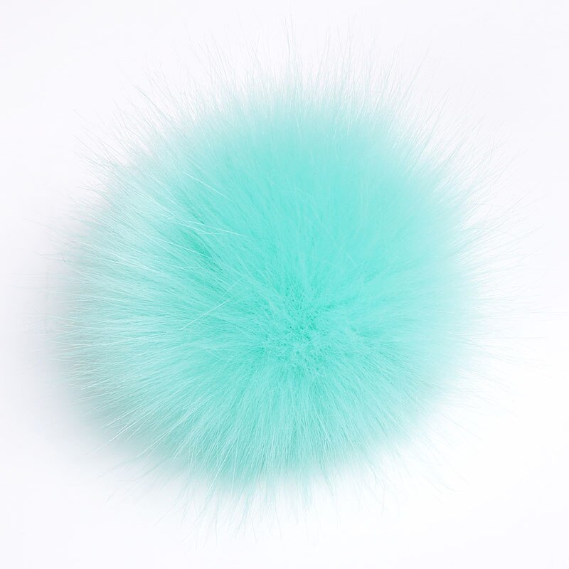 12cm lapin Pom Pom porte-clés véritable fourrure boule pompon voiture porte-clés lapin fourrure boule porte-clés Pompons sac breloques avec chaînes porte-clés: green