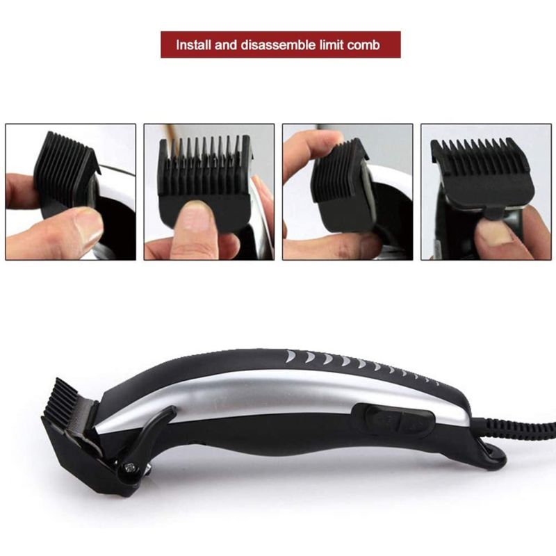 Profissional elétrico plug-in cabelo clippers aparador de barba barbeiro grooming kit recarregável sem fio máquina de corte de cabelo barbeador