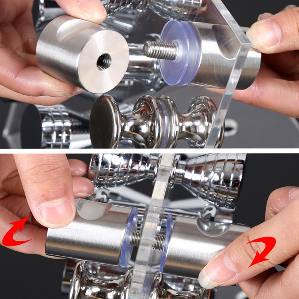 Manija de puerta de acero inoxidable, pomo de puerta de cristal individual de 1,18 pulgadas de diámetro, tirador de ducha de baño, herramientas de ferretería