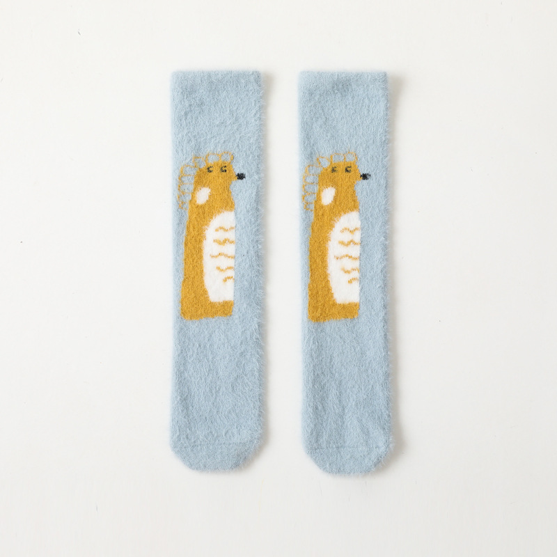 Calzini lunghi invernali per bambini ragazza ragazzi calzino termico in cotone per bambini bambini velluto calze alte al ginocchio calde accessori per bambini: Blu