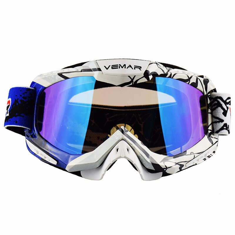 Vemar herre motocross briller moto motorcykel briller hjelm off-road motocross briller dirt bike atv mx bmx dh mtb briller: Qu1026- blå