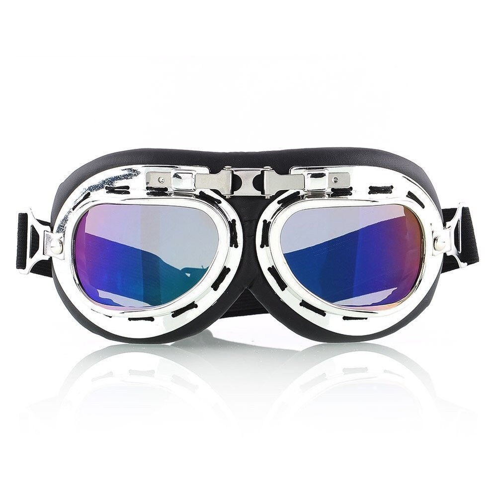 Gafas de estilo aviador Vintage para hombre y mujer, casco para deportes, esquí, snowboard, patinaje, gafas de vuelo Retro, a prueba de viento: Colorful
