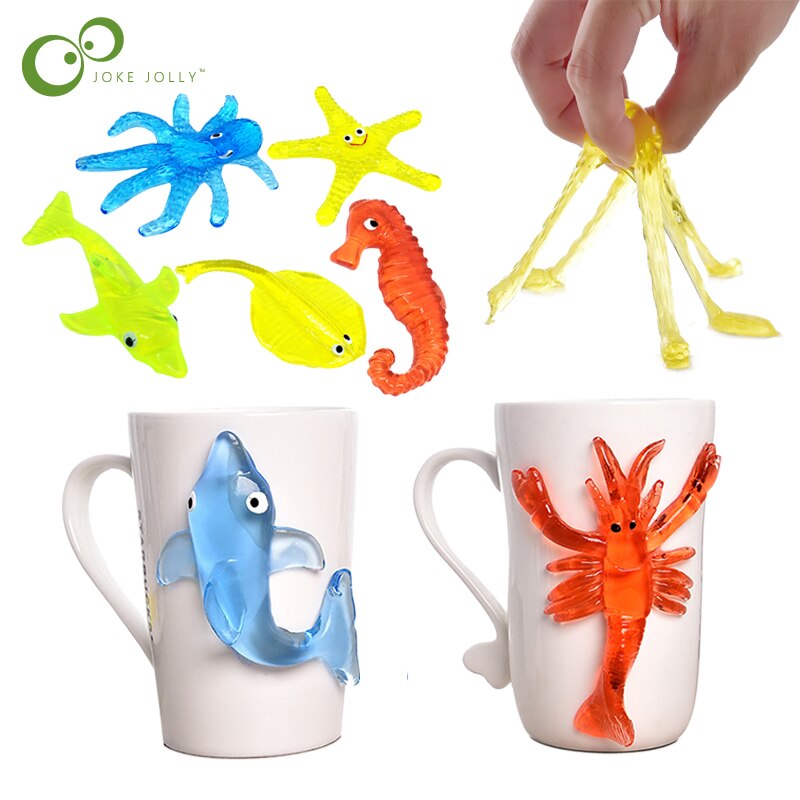 5 stücke Party Versorgung Begünstigt Multi-farbe Klebrige Gelee Stock schlagen Klebrige Marine leben Tiere Spielzeug betonen Squishies quetschen spielzeug WYQ