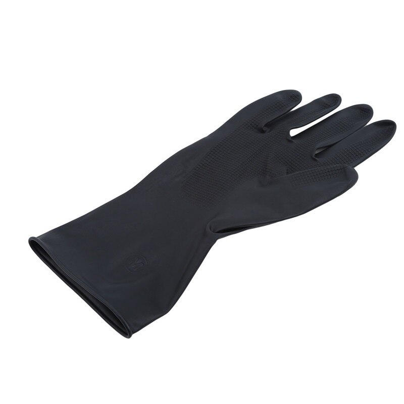 1 par de guantes antideslizantes para teñir el cabello, uso repetido de guantes, herramientas de salón, látex negro con partículas de guantes