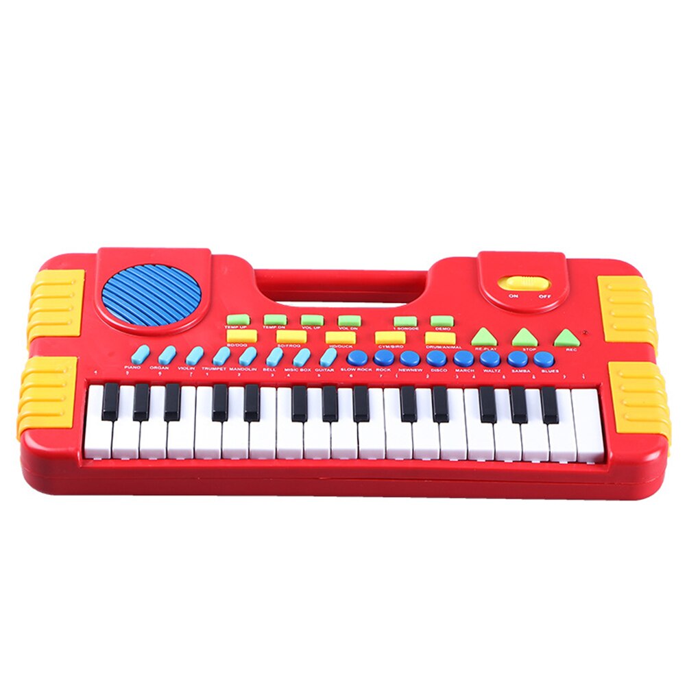 Børn klaver 31 nøgler mini elektronisk orgel musikalsk klaver undervisning tastatur til pædagogisk legetøj børn børn fødselsdag 2 farver: Rød
