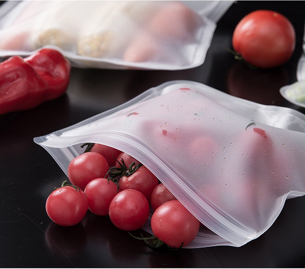 Food Preservation Bag Refrigerator Food Storage Bag Fruit Vegetable Sealed Bag Reuse Food Packaging Snacks Keep Fresh: XL 28X26