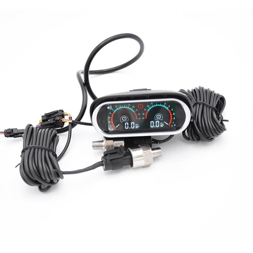 LCD Digital Display Turbo Boost Gauge Car 12v/24v Truck Car Racing Gauge Double Barometer Boost Controller Kit Turbo Tacometro