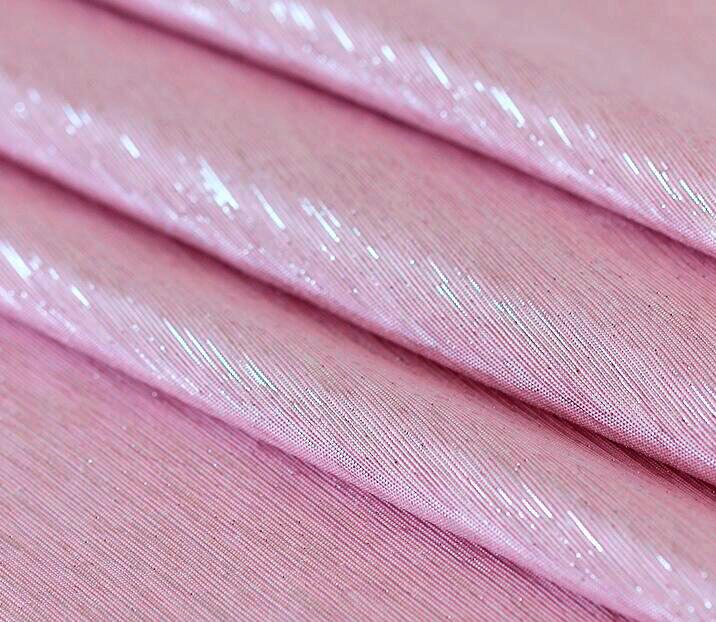 Métal clignotant poly coton tissu shantung soie mariée manteau chaussure sac rideau matériel 50 cm * 138 cm: pink silver