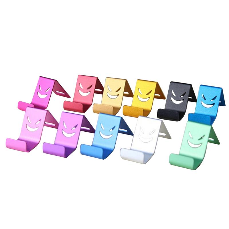 1Pcs Telefoon Houder Glimlach Metalen Mobiele Telefoon Houder Draagbare Mobiele Telefoon Stand Duivel Smiley Telefoon Ondersteuning Universele Voor Alle telefoon