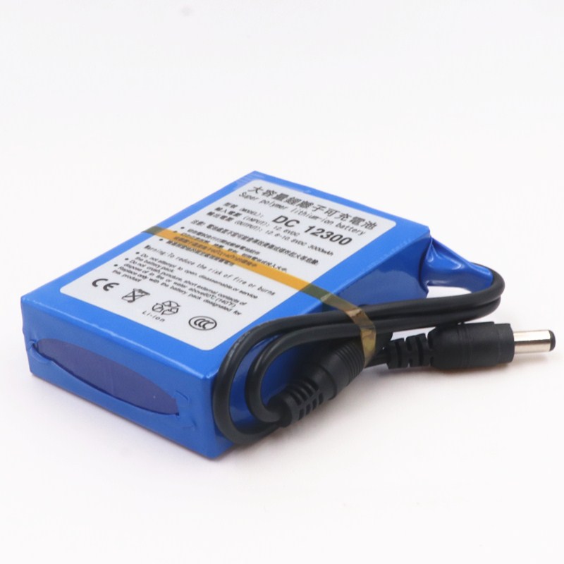 100% DC 12V 3000mAh Li-ion DC12300 Super Rechargeable Battery Pack with Plug for CCTV Camera Batteries Baterias Bateria