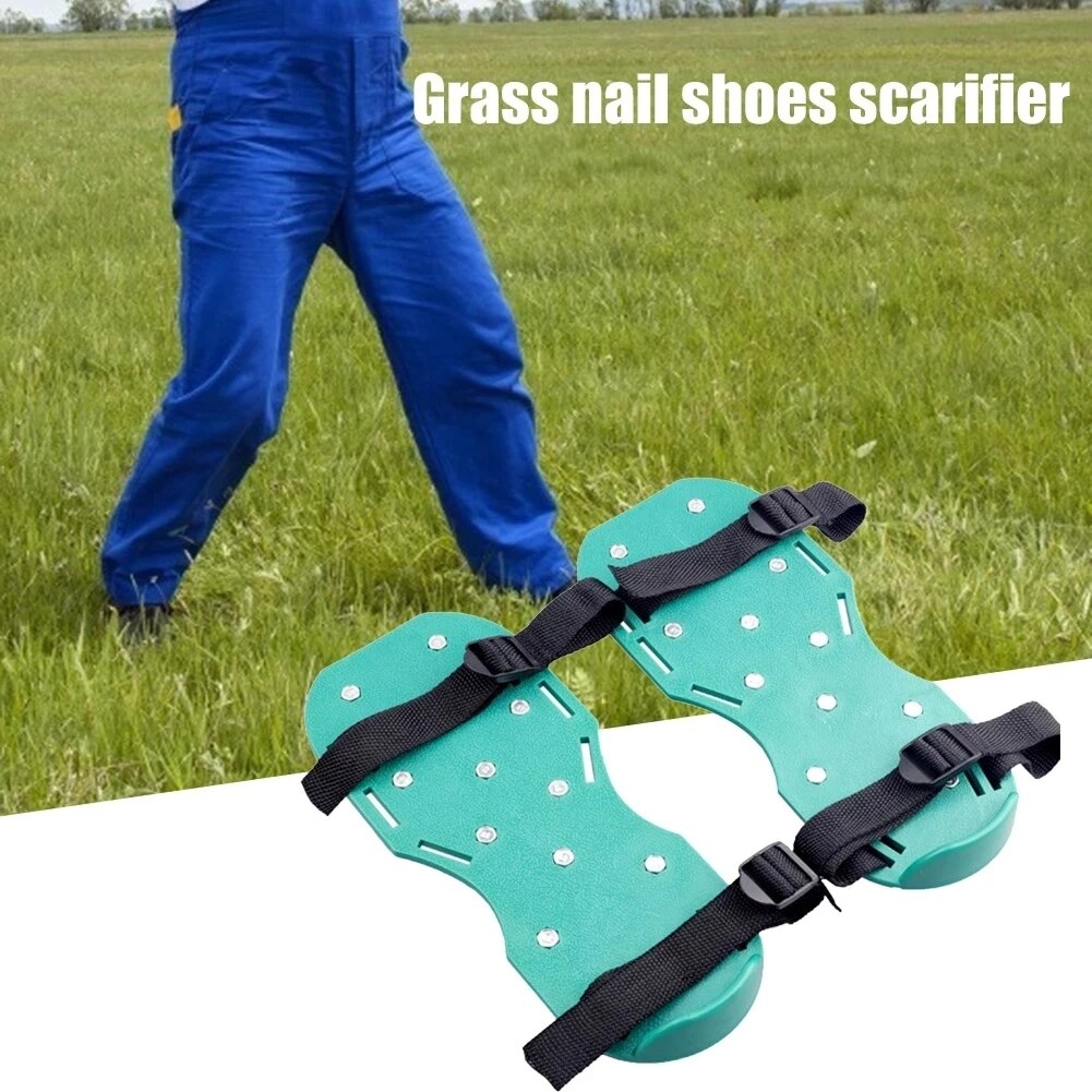 Aireador de césped revitalizante para jardinería, sandalias, zapatos de uñas, escarificador, cultivador de uñas, herramienta de jardín, 1 par