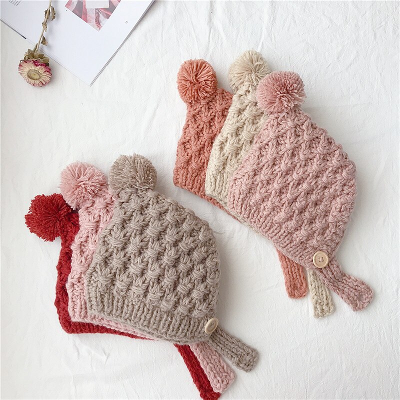 hiver bébé fille chapeau Pom Pom tricot épais enfants chapeau bébé garçon casquette Elf enfant en bas âge chapeaux 1PC