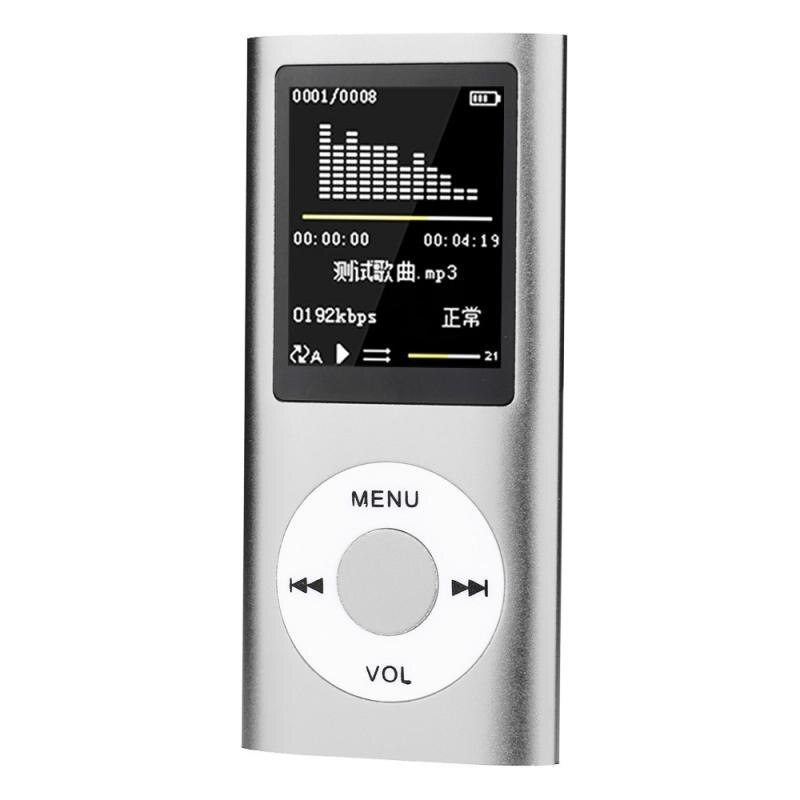 Mini LCD Screen Portable Sport MP3 MP4 Player Support 32GB 1.8" LCD Music Video Media FM Radio: Silver