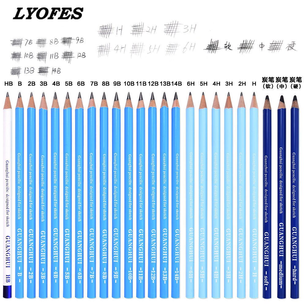 24/38Pcs Professionele Schets Potlood Set Professionele Schetsen Tekening Kit Hout Potlood Potlood Zakken Scholieren Art Supplies