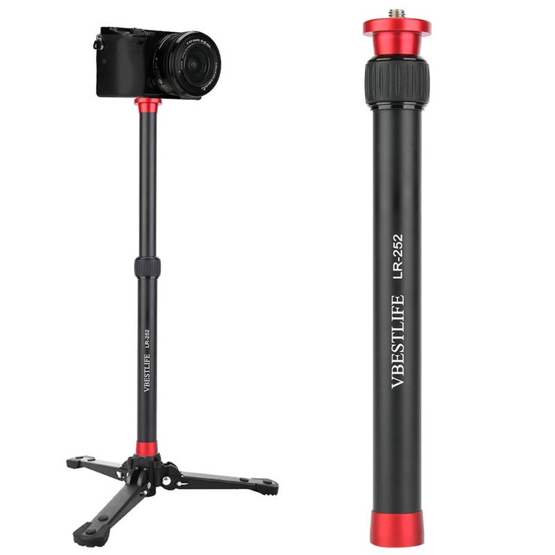 Trépied jambe VBESTLIFE LR-252 En Alliage D'aluminium DesktopTripod Tige D'extension 2 Sections Trépied En Métal Pieds Trépied De Bureau Tige D'extension