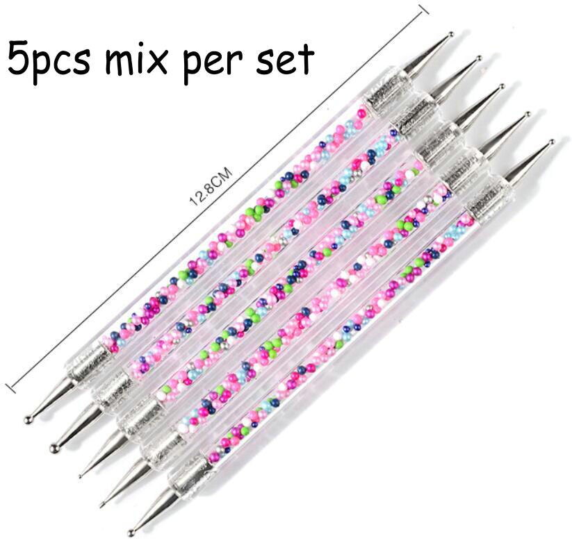 Diy sieraden knutselen strass steentjes edelstenen plukgereedschap nagelkunst stippelpennen harsbedels kristal stippelpen: 5 stuks mix kralen
