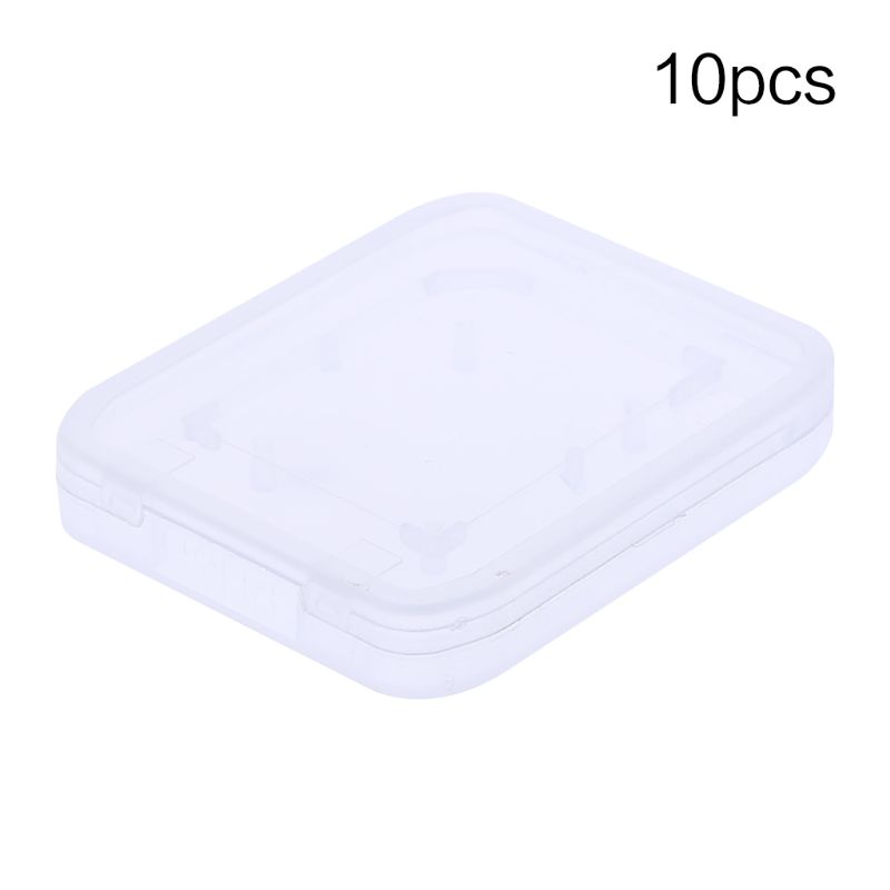 10Pcs Standard SD SDHC Memory Card Case Holder Box Storage Transparent Plastic Whosale