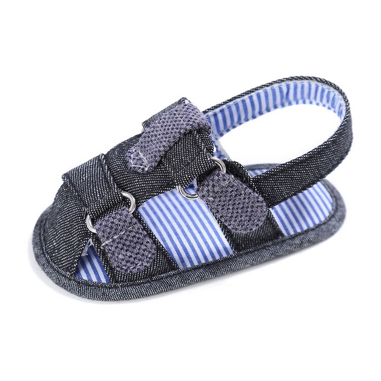 Sandálias Menino Sola Macia Da Árvore de Coco do bebê Primeiro Caminhantes Verão Hoop & Loop Baby Girl Infant Toddler Crib Shoes: navyblue / 0-6 meses