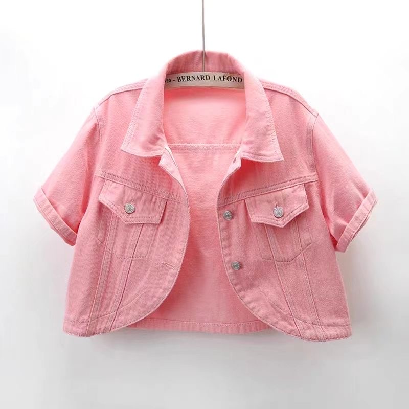 Zomer Joker Casual Korte mouwen Denim Jas 2025 Vrouwen Korte Blouse Sjaal Vest Vrouwelijke Jaqueta Jeans Feminina