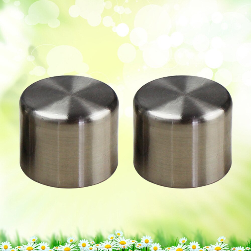 2 PCS 28mm Window Drapery Curtain Rod End Drapery Pole Rail Decorative Heads (Silver)