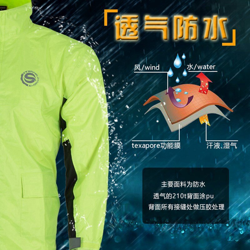 Waterproof suit women / men with rain poncho hood S-3XL hiking fishing rain clothes