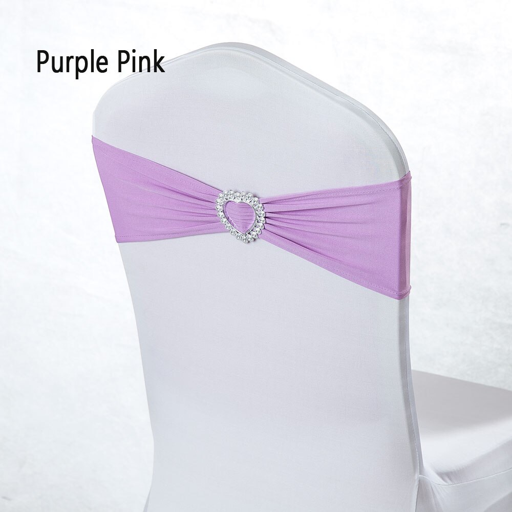 Baby pige dreng dåbsfest yndest pink blå elastisk spandex stol sash bånd hjerte spænde bryllup ceremoni dekoration 50 stk.