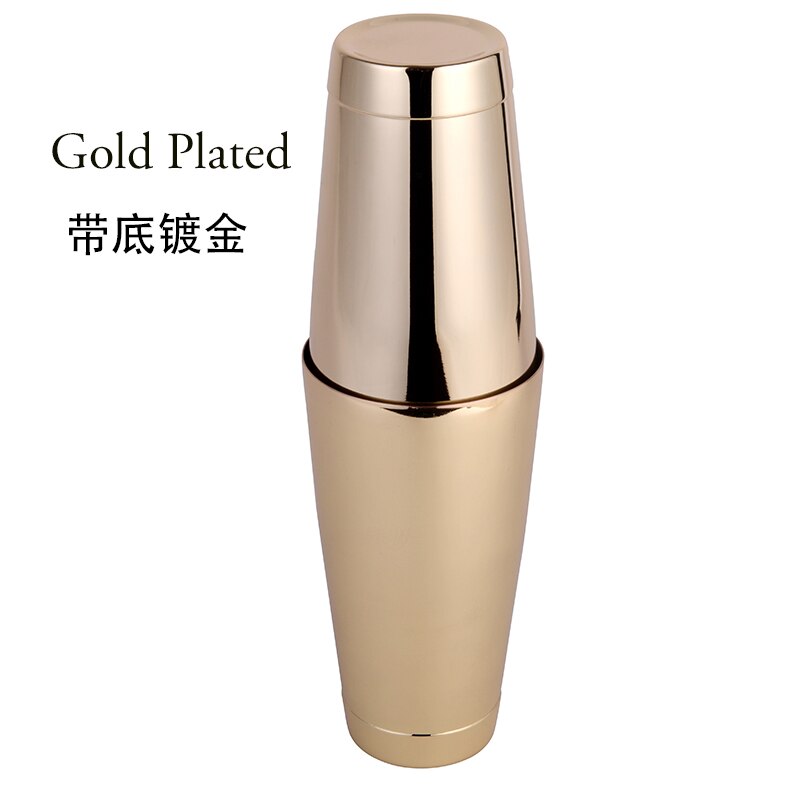 Cocktail Shaker Boston Shaker: 2-piece Set: 18.6oz weighted & 25oz Weighted Bartender Bar Tool: Gold Plated
