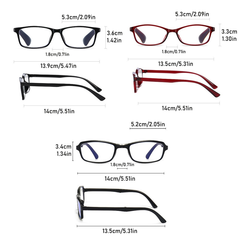 Glasögonstyrka  +100 to +400 färdiga presbyopiglasögon fällbara synvård långsynthet läsglasögon lättvikt