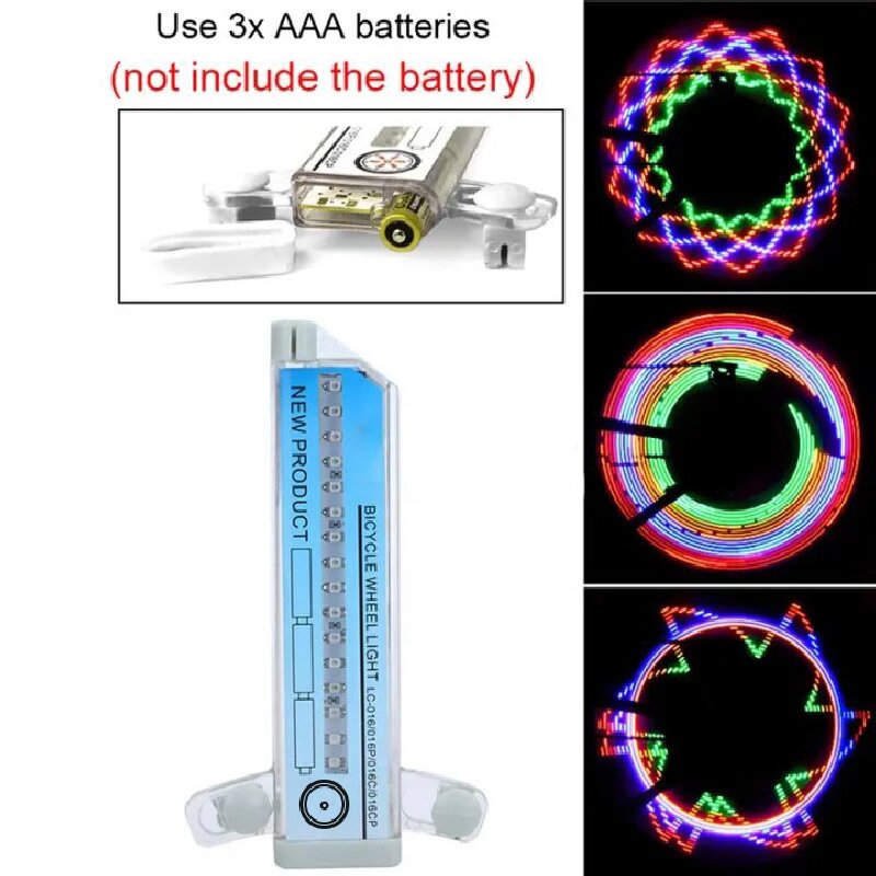 Lumière de roue de vélo, lumière de rayon de vélo, lumière de sécurité pour pneus, 30 modèles différents, changement sans batterie, accessoires de vélo étanches