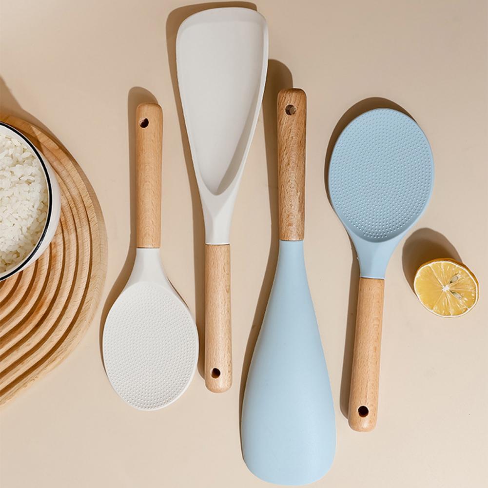 Pala de silicona resistente al calor para cocinar, pala de superficie irregular, paleta de arroz sin olor, herramienta de cocina