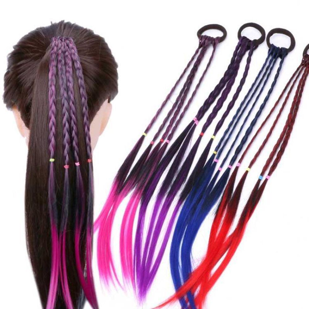 Bandas de goma nueva, cintas para el pelo de belleza, accesorios para el cabello para niños, banda para la cabeza, pelucas de colores para niñas, Coleta, adornos para el cabello, diademas